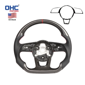 Volant en fibre de carbone véritable en stock aux États-Unis pour <span class=keywords><strong>Audi</strong></span> A3 A4 <span class=keywords><strong>A5</strong></span> 2016-2020/ Rs3 Rs4 Rs5 2017-2020/ S3 S4 S5 2016-2020 avec garniture - Product Image 1