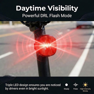 Ensemble de lampes de vélo sans fil compactes avec étui et station de charge - Product Image 1
