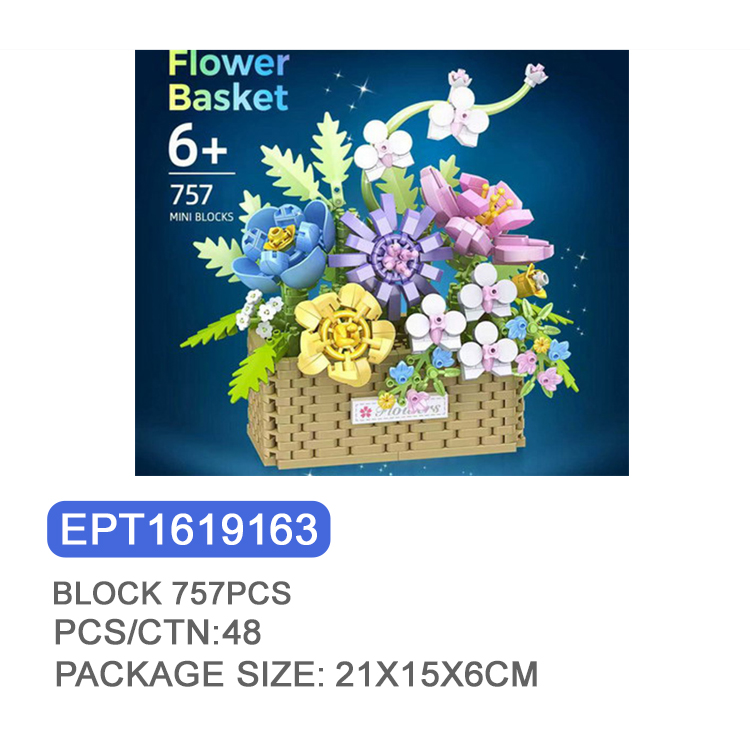 EPT1619163-DIY Mini Blocks Flower Basket 757PCS