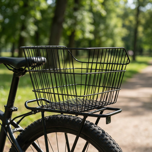 Cestino Universale <span class=keywords><strong>per</strong></span> Bicicletta in Rete Metallica Nera di Alta Qualità, Grande Capacità, Montaggio Anteriore/Posteriore, Resistente, <span class=keywords><strong>per</strong></span> Zaini e Spesa - Product Image 2