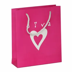 Kişiselleştirilmiş baskı çocuklar Diva mücevher butik kolye çanta yatak ambalaj özel Logo küçük hediye pembe kağıt torbalar