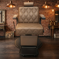 Fauteuil de Barbier en Cuir PU, Hydraulique, Pivotant, Réglable en Hauteur, Durable, Vente en Gros Direct Usine pour Salon de Coiffure Homme