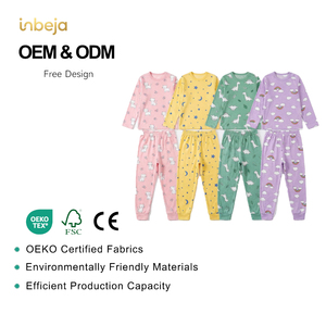 아동복 유아복 아기옷 세트 만화 프린트 긴팔 잠옷 남아 여아용 - Product Image 1