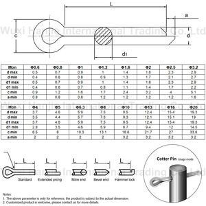 Pasador de seguridad de vástago dividido de acero inoxidable que mantiene la integridad axial durante ciclos de bloqueo de tuercas dentadas - Product Image 5