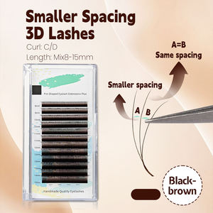 Yelix Black Brown Nerrow 3D W Lashes C D Extensions de <span class=keywords><strong>cils</strong></span> 0.07 Espacement <span class=keywords><strong>plus</strong></span> étroit Matériau PBT amélioré Vente en gros professionnelle - Product Image 1