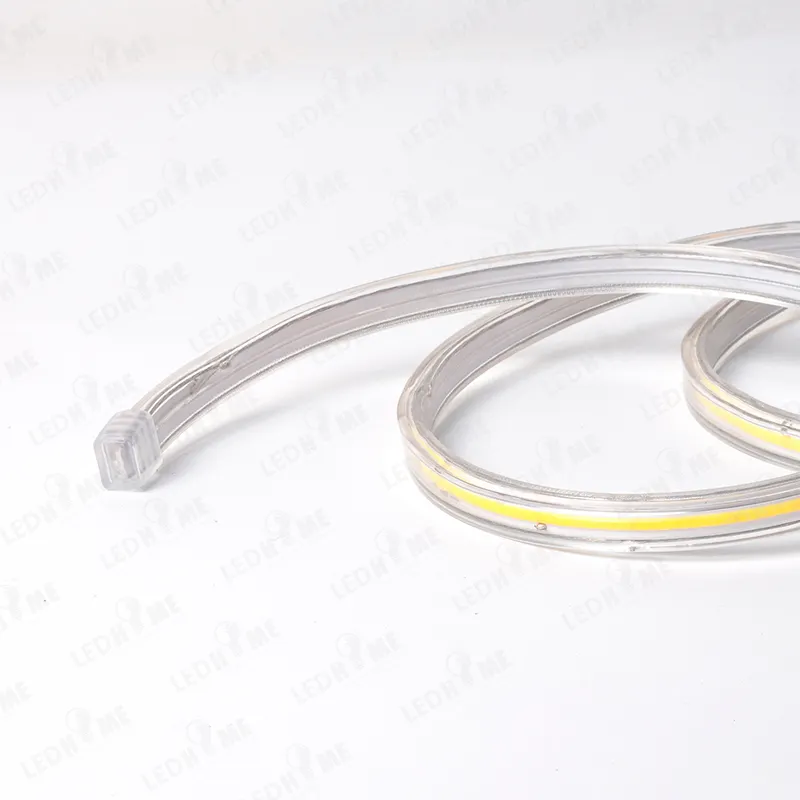 Bande COB 3000k 6000k 220v Étanche Flexible Cob Ledstrip IP65 Extérieur Cob Light longue bande extérieure étanche led applique murale