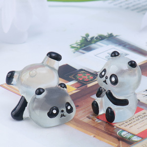 Llavero Transparente con Forma de Panda Pequeño, Adorno Luminoso para Coche, Accesorio Decorativo, Accesorios de Resina para Manualidades - Product Image 2