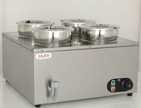 Bain Marie rond commercial 4 marmites 4x7 litres comptoir avec robinet de vidange chauffe-aliments Bain Marie
