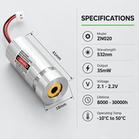 Module laser vert ZhonNa 532nm 35mW pour alignement de roues, équipement de positionnement et de visée, pièces et accessoires de diode laser 2.2V en cuivre