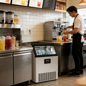 Máquina de Hacer Hielo Comercial para <span class=keywords><strong>el</strong></span> Hogar, Dos Entradas de Agua, Enfriamiento Directo, Fabricante de Cubos de Hielo - Product Image 1