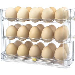 Conteneur de rangement pour œufs en plastique PET réutilisable pour la maison, 3 couches, 30 compartiments, organisateur d'œufs pour réfrigérateur de cuisine - Product Image 1