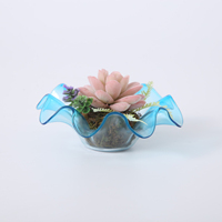 Nieuwe gebogen glazen schaal voor thuisdecoratie, feesten, herfstoogst, Thanksgiving, decoratieve bloemenschaal voor presentatie