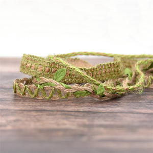 Feuille Artificielle Mariage Garden Party Emballage Cadeau Décoration Feuille Verte Chanvre <span class=keywords><strong>Jute</strong></span> Toile De <span class=keywords><strong>Jute</strong></span> Corde Ficelle Cordon Ruban - Product Image 1