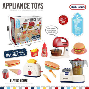Ensemble de jeu d'imitation de restauration rapide 16 pièces : hamburger, frites, boisson, crème glacée, sandwich – Jouet pour enfants, jeu de rôle, cadeau - Product Image 4