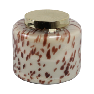 Candela Profumata Decorativa Macchiettata con Coperchio, Stile Pilastro, per Uso Interno ed Esterno - Product Image 4