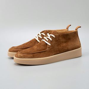 Botas Chukka de Ante Marrón con Cordones, a Media Pantorrilla, Punta Redonda, Suela de Goma, Entresuela de EVA Acolchada, Versátiles para Invierno y Verano, Calzado Casual - Product Image 3