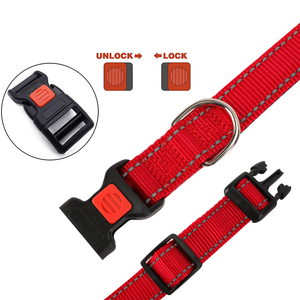 واجب ثقيل نايلون تدريب الكلاب في الهواء الطلق طوق قابل للتعديل الحديثة الحيوانات الأليفة الياقات أضواء عاكسة الصلبة نقطة أنماط أشرطة وشاح - Product Image 5