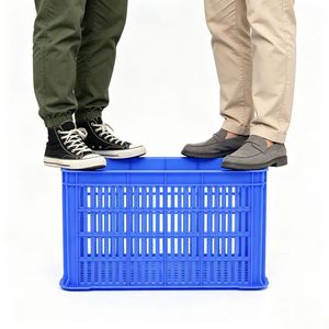 Jinhua Plastic Logistics <b>Crate</b> 405x310x240 Mm High Moisture Absorption Strength For Garment Factories Vegetable Fruit <b>Storage</b> - Product Image 1
