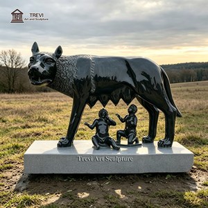 Estatua de Lobo de Mármol Blanco, Escultura de Animales Salvajes, Arte Animal para Jardín Exterior, Tallada a Mano, Decoración para Patio - Product Image 3