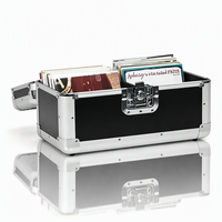 Étui de transport en aluminium dur de couleur personnalisée pour disque vinyle 7 ''avec 2 compartiments
