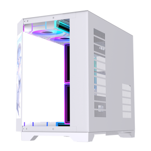 Lovingcool NUEVO Diseño Gaming PC Case MATX Chasis USB3.0 Mid Tower <span class=keywords><strong>Desktop</strong></span> con pantalla LCD Glass White Pc Carcasa Cpu Gabinete - Product Image 4