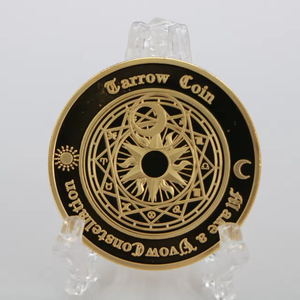 Moneda de Tarot Personalizada al por Mayor con 12 Constelaciones, Sol y Luna, Bañada en <span class=keywords><strong>Oro</strong></span> de 24k, Ideal para Regalo de Cumpleaños - Product Image 4