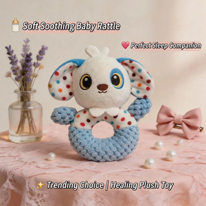 Jouet en peluche doux au <span class=keywords><strong>crochet</strong></span> en forme de chiot, hochet de berceau, clochette suspendue apaisante pour bébé, jouet en peluche mignon de dessin animé, jouet apaisant pour bébé qui pleure - Product Image 2