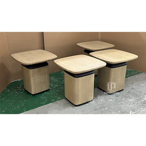 โต๊ะกาแฟทรงสี่เหลี่ยมโค้งสีน้ำตาลอ่อน จัดส่งรวดเร็ว โต๊ะกลางขนาดเล็กสำหรับบ้าน/สำนักงาน โต๊ะกาแฟทรงสี่เหลี่ยมสำหรับห้องนั่งเล่น ทำจากไม้ - Product Image 5