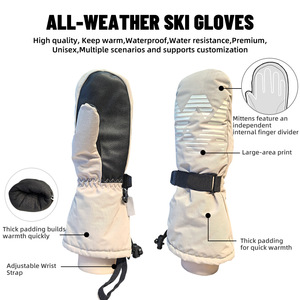 <span class=keywords><strong>Gants</strong></span> de ski d'hiver imperméables et résistants à l'abrasion avec sangle réglable, isolés, chauds, coupe-vent, unisexes, pour l'extérieur, vente en gros - Product Image 2