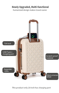 Ensemble de Bagages Ultra-Légers Goby London 14/20/25/29 Pouces, <span class=keywords><strong>Valise</strong></span> Trolley ABS Grande Capacité Extensible avec Roues pour Embarquement - Product Image 4