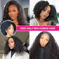 Nouvelle Conception Demi-Perruque Cheveux Vietnamiens Bruts 3 en 1 Perruque Cheveux Humains Respirante Invisible avec Cordon de Serrage sans Colle pour Femmes