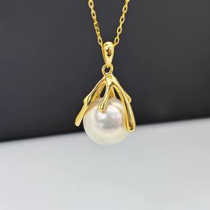 Accesorios 31189DIY, Colgante de Plata S925 con Base Vacía para Cuentas de 11-13 mm, para Collar de Jade de Moda, Colgantes de Perlas 31189DIY - Product Image 2