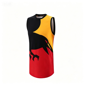 เสื้อ AFL แบบกำหนดเองสำหรับผู้ชาย เสื้อฟุตบอลออสเตรเลียแบบไม่มีแขน ระบายอากาศได้ดี พิมพ์ลายแบบ Sublimation เสื้อรักบี้ ขายส่ง - Product Image 2