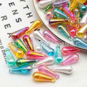 Pendentif en acrylique en forme de goutte d'eau, perles irisées 8x20mm pour la fabrication de bijoux et accessoires vestimentaires ethniques - Product Image 3