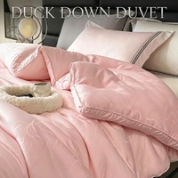 Couette en duvet de canard blanc pour hôtel, vente en gros, simple, 700g, insert de couette, hiver, moelleuse, chaude, anti-duvet, hypoallergénique, fabrication OEM ODM