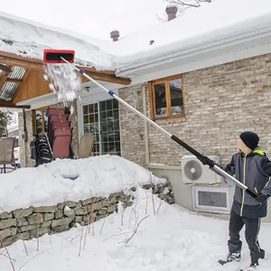 Raspador telescópico para telhado de neve, pá de neve para telhado de carro, ancinho de neve com haste de extensão telescópica