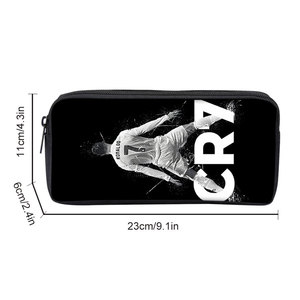 أسود نمط نجم كرة القدم CR7 مع قماش بسحاب للمدارس والمكاتب - Product Image 1
