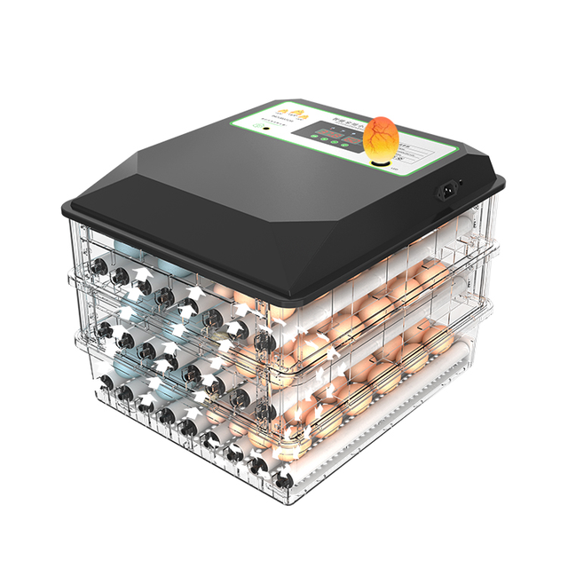 Black Color 64 128 192 Chicken Eggs Hatching Machine Poultry Incubator and Hatcher With Egg Tester