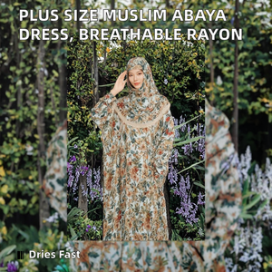 Abaya décontractée grande taille pour femmes musulmanes du Moyen-Orient 2025, en rayonne respirante, hijab pour adultes, manches longues, maxi, séchage rapide, coupe ample, prière - Product Image 2