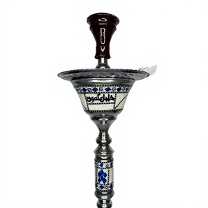 Chicha authentique artisanale Khalil Maamoon Frosted Modern Brass Core Seashell Ice Omda Sadaf, ensemble complet - Product Image 4