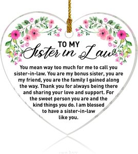 Ornamento a Cuore in Acrilico per Suocera con Design a Corona Floreale - Regalo Ricordo per la Festa della Mamma, Compleanno, Natale, Matrimonio - Product Image 6