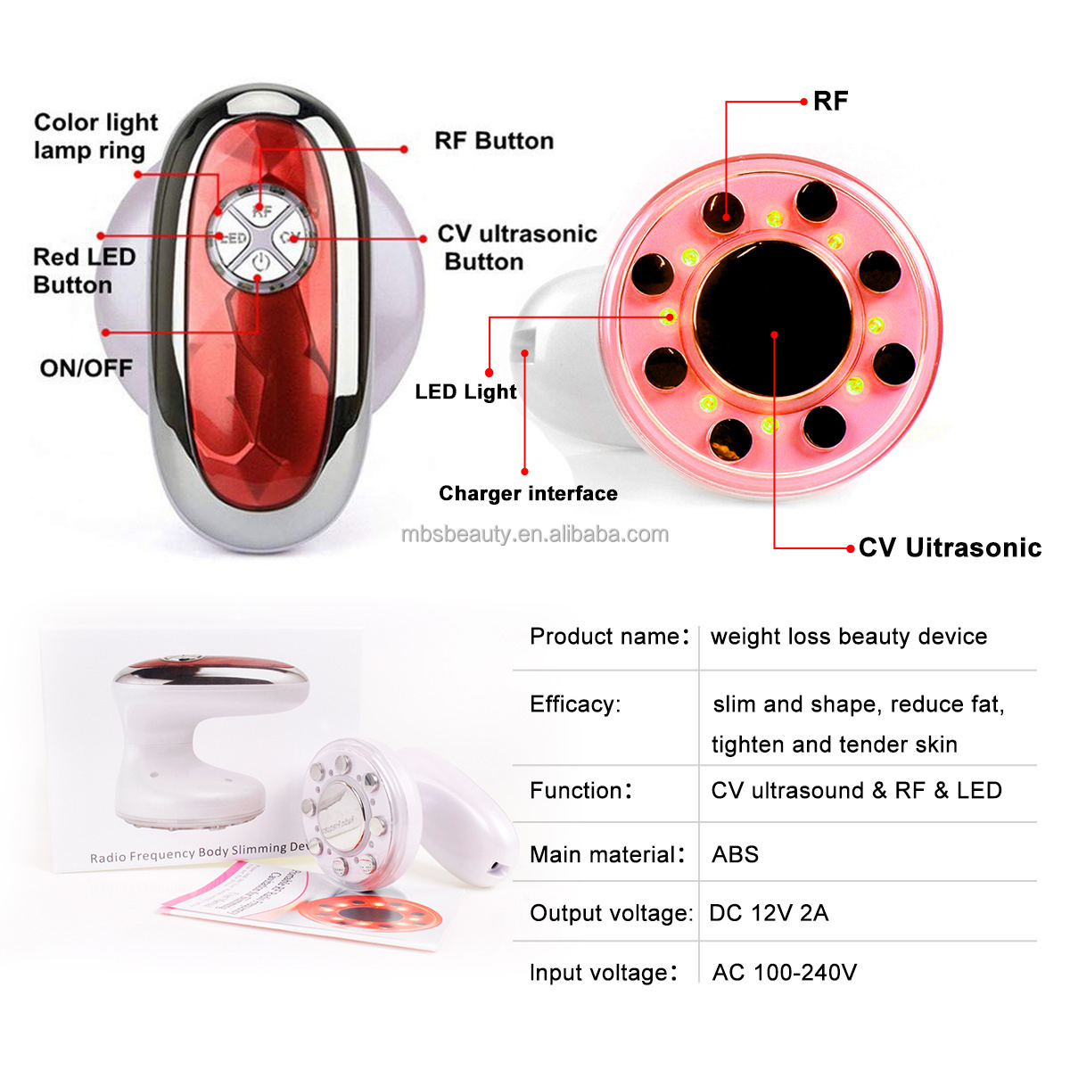 Ultrasound Hand Held Rf Fat Burning Machine Home Use Slimming Itembeauty Skin Beauty Salon Equipment