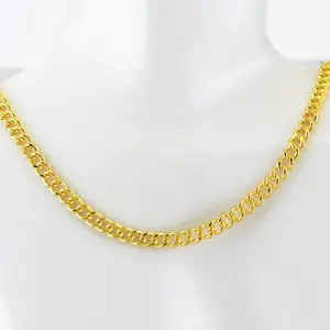 Wholesale Pure Real Bulk Necklace Jewelry Design Men Women Jewelry Solid Thick Gold Cuban Link Chain Cadenas De Oro 14k