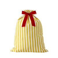 Sac de Noël en toile rayée de luxe réutilisable avec cordon de serrage pour décorations et cadeaux, idéal pour la vente en gros