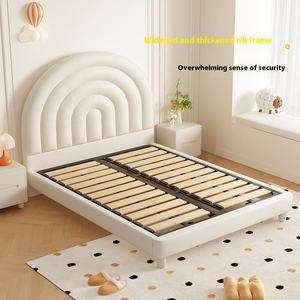 Modern Space Saving Children's <strong>Bed</strong> &amp; Crib for Babies <strong>with</strong> Soft Cushion Pine Wood Frame Customizable Size - Product Image 3
