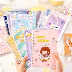 Carnet à spirale A5 mignon de dessin animé, ligné épais de haute qualité, cadeau idéal pour étudiants et usage professionnel, emballé - Product Image 1