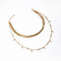 Collier de dentition multi-couches en alliage d'ambre baltique pour femmes