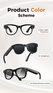 Gafas Inteligentes 2026 M02 Ultra con Estuche de Carga, Fotografía <span class=keywords><strong>y</strong></span> Grabación de Video, Música <span class=keywords><strong>y</strong></span> Llamadas, Traducción en Tiempo Real, IA ChatGPT - Product Image 3