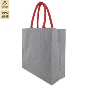 Sac fourre-tout en toile de coton recyclé 225 GSM, sac de courses à soufflets, poignées rembourrées, logo personnalisé, promotionnel, OEM, marque privée, vente en gros - Product Image 6