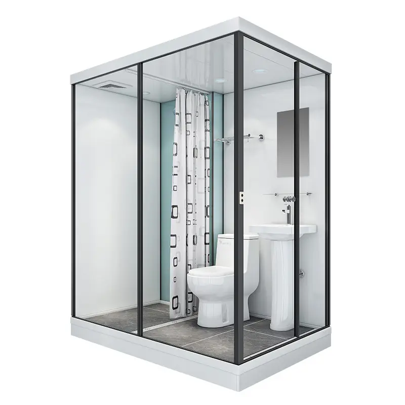 Luxus integriertes Duschzimmer Hotel modulares Bad Pod mit Duschkabine-Set Waschbecken-Wasserhahn